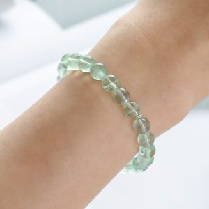 Spring Rain | Green Fluorite Bracelet - Green fluorite, sterling silver bracelet product photograph